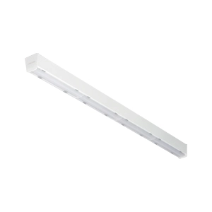 Luminária LED LUMIBAY Evo Lumicenter com design compacto em cinco opções de fachos assimétrico e bissimétrico e indicado para almoxarifado, galpões logísticos, atacados, indústrias, supermercados, farmácias, lojas de departamentos e concessionárias. LHB40-S