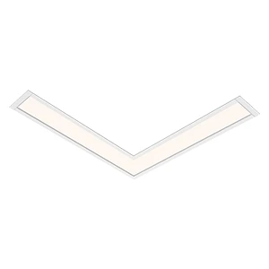 
Lumicenter Luminária de embutir em L canto 90° cor branco LED linear Way Evo com luz direta, para ambientes corporativos; comerciais e varejo LLNCL2-E