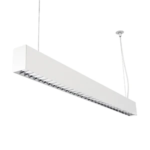 
Luminária branca LED linear WAY aletada Lumicenter de pendente com sistema modular com linha contínua de luz, para diferentes ambientes e projetos como ambientes corporativos, comerciais e varejo LAA02-P